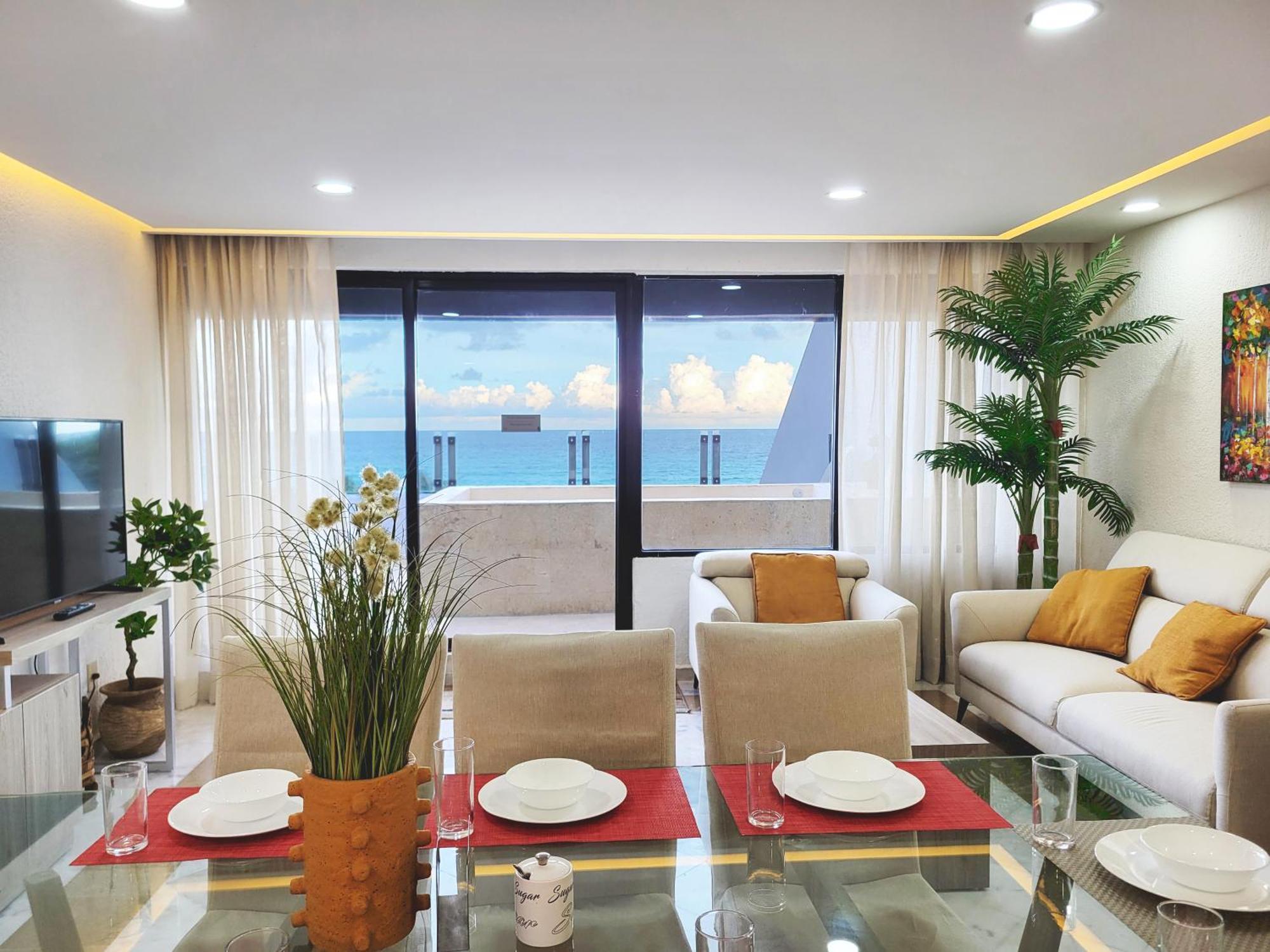 Beachfront Getaway Condo Κανκούν Εξωτερικό φωτογραφία